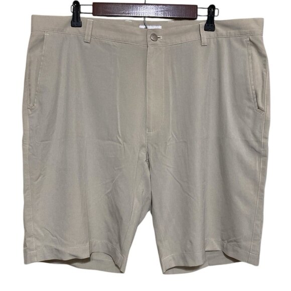 Peter Millar Golf Shorts Men Size 38 Chino Flat Front Beige 10" Inseam - Picture 1 of 10
